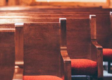 Rows of empty pews