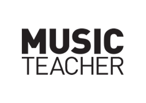 Music Teacher logo - black lettering in capitals with bold 'music' on top of 'teacher'